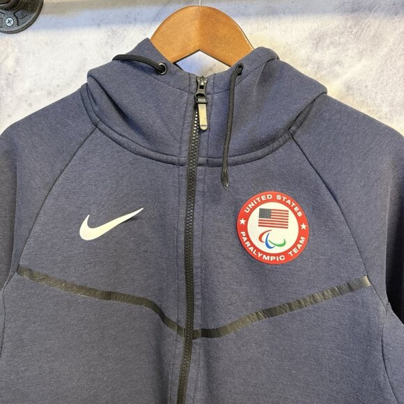 Nike United States Paralympic Team Hoodie Sweatshirt Adult Medium Blue Full Zip - Picture 1 of 14